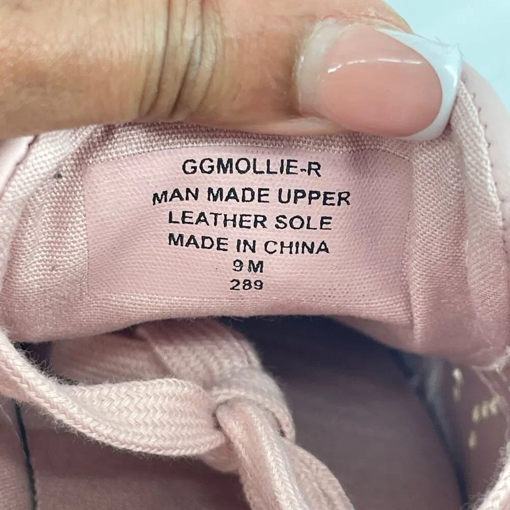 G by GUESS Mollie Blush Pink Star Cutout Sneakers Women’s 9M Lace Up